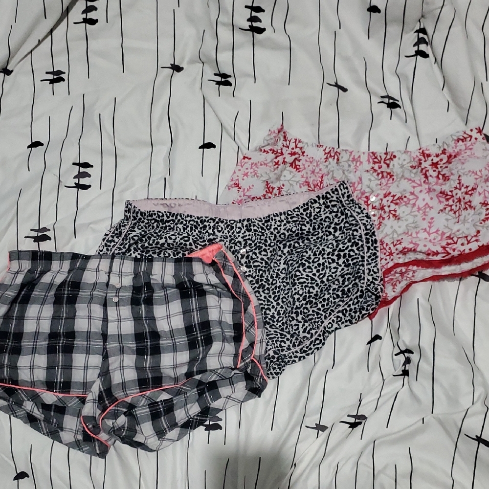 Victoria's Secret Plaid, Leopard, and Floral Pajama Shorts Set